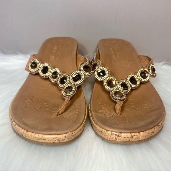 SKECHERS  Cork Style Wedge Thong Sandal - Picture 5 of 15